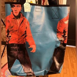 Artistic Blue and Black Tote Bag